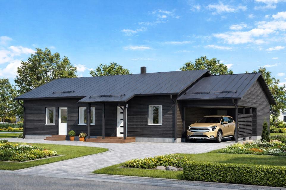 Omatalo Omakotitalo autokatoksella