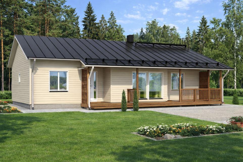 Omatalo beige omakotitalo